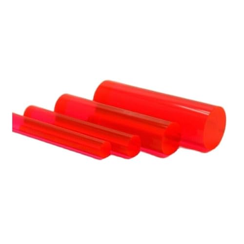 Runde Kunststoffstange, Acrylstab, Grün, Rot, Gelb, Orange, Blau, klar, transparent, Acryl-Kunststoff, Rundstab, PMMA-Vollstäbe, 1 Stück(Red,4x500mm) von SDGBCXD