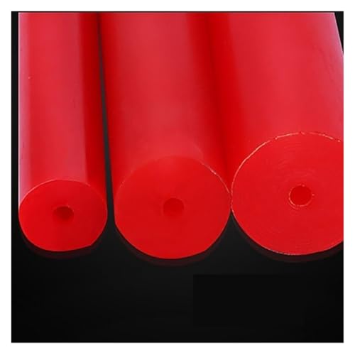 Runde Kunststoffstange, Hohl PU stange 500mm länge runde stick GUMMI FEDER bar polyurethan Elastische gummi(Red,O.D.60mm I.D.8mm) von SDGBCXD