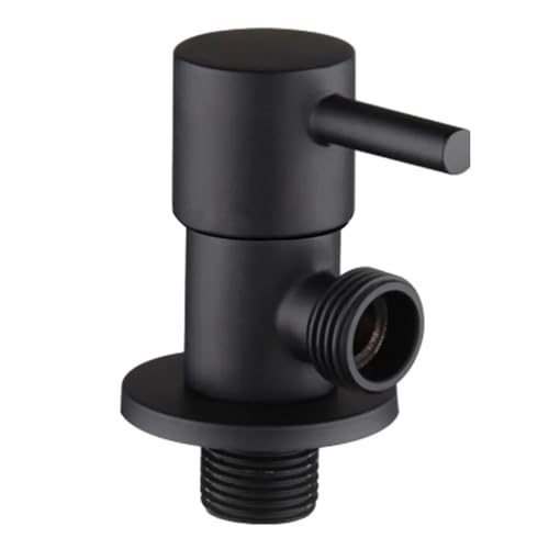 SDGBCXD， Wasserhahn aus reinem Kupfer, Dreieckventil, Winkel-Wassereinlass-Rückschlagventil, Kalt- und Warmwasserbereiter, Toiletten-Umschaltventil mit Kupferkern (schwarz),Das Ventil(Black) von SDGBCXD