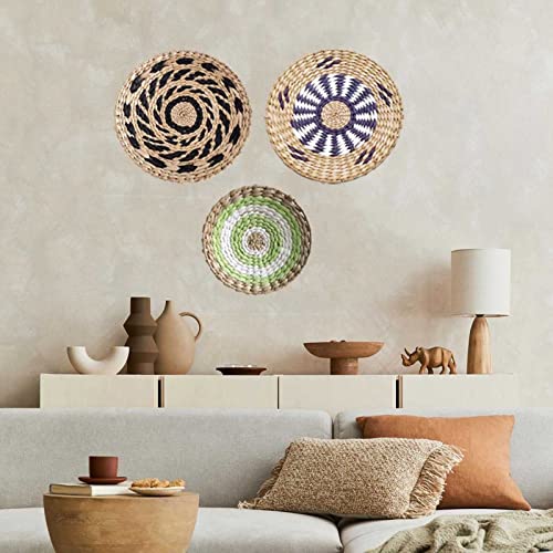 SDGBCXD Rattan Dekoration, 3er Set Hängende Gewebte Wandkörbe Dekor,Weidengeflochtene Wandkörbe,Handgemachte Gewebte Seegraskörbe Afrikanische Flache SDGBCXD Rattan Dekoration, 3er Set Hängende Gewebte Wandkörbe Dekor,Weidengeflochtene Wandkörbe,Handgemachte Gewebte Seegraskörbe Afrikanische Flache von SDGBCXD