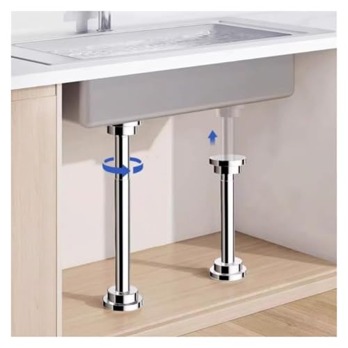 SDGBCXD Spülenschrankbeine, 2 Pcs Unterbau Becken Halterungen EinstellbareBohrer Freies Küche Waschbecken Unterstützung Beine Edelstahl(Height 59 95cm(23.2" 37.4")) von SDGBCXD