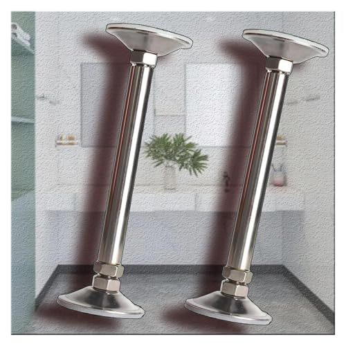 SDGBCXD Spülenschrankbeine, Küchenspülenhalterung, verstellbar, Unterbau-Beckenstützbeine, kein Bohren, Edelstahl-Möbelbeinstützstangen(2*Height 41 55cm(16" 21.6")) von SDGBCXD