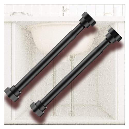 SDGBCXD Spülenschrankbeine, Unterbaubeckenhalterungen, Schwarze Möbelbeine, Edelstahl-Stützstangen, Reparatursatz for Küchenspüle, Tischbein(2*Height 65 100cm(25.6" 39.4")) von SDGBCXD