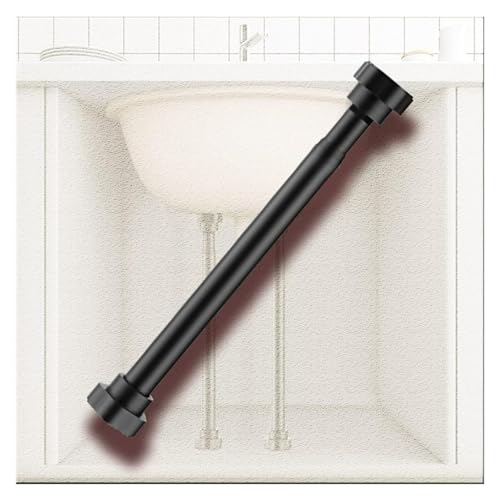 SDGBCXD Spülenschrankbeine, Unterbaubeckenhalterungen, Schwarze Möbelbeine, Edelstahl-Stützstangen, Reparatursatz for Küchenspüle, Tischbein(Height 55 85cm(21.6" 33.5")) von SDGBCXD