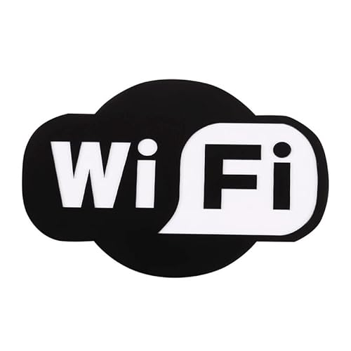 SDGBCXD WiFi-Schild, WiFi Zeichen 3D Acryl Spiegel Wand Aufkleber Wiederbeschreibbare Handschrift Konto Und Passwort(4cmx6cm Black) von SDGBCXD