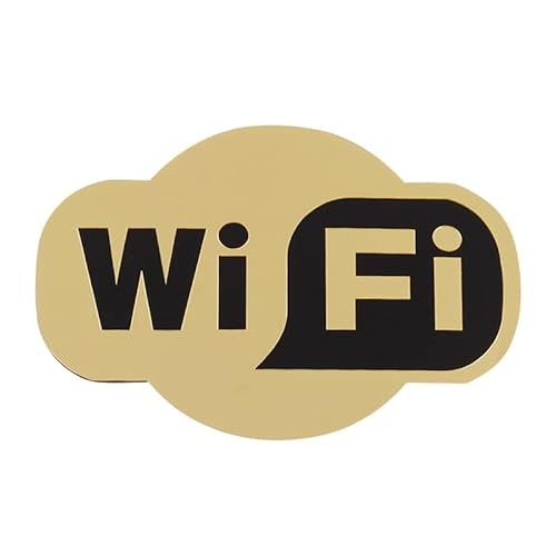SDGBCXD WiFi-Schild, WiFi Zeichen 3D Acryl Spiegel Wand Aufkleber Wiederbeschreibbare Handschrift Konto Und Passwort(4cmx6cm Gold) von SDGBCXD