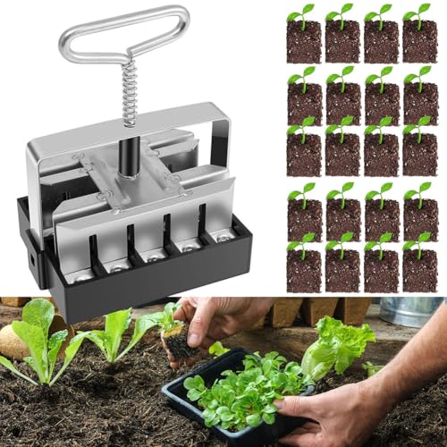 Sämling-Blocker， 3/4-Zoll-Handheld-Sämlings-Bodenblocker, Stahl-Sämlings-Baumschulwerkzeug, for den Gemüsegarten im Freien von SDGBCXD