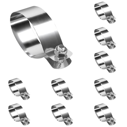 Schlauchschelle, 10 Stück Rohrbandklemmen, Rohrbandclips aus Edelstahl 304, Rohrhalterung mit Metallspaltring(80) von SDGBCXD