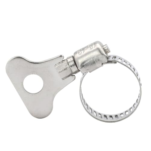 Schlauchschelle, 10 Stück Schlüsseltyp Edelstahl-Bandklemme 6–63 mm verstellbare Schlauchschelle Schneckengetriebe-Rohrschellen Trockner-Entlüftungsklemme(21 44 mm) von SDGBCXD
