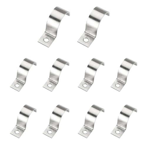 Schlauchschelle, 10 Stück starre Rohrbandklemme M-Typ U-Form 304 Edelstahlbandklemme mit 1 Loch(76) von SDGBCXD