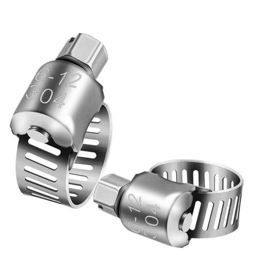 Schlauchschelle, 8 mm ~ 120 Edelstahl-Antriebe, verstellbar, Tri-Getriebe, Schnecke, Kraftstoffrohr, Wasserrohr, feste Klammer, Federklammern(27 51 mm) von SDGBCXD