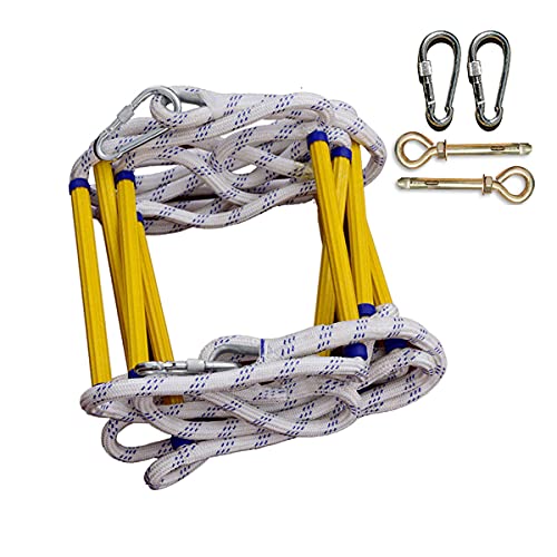 Seil Treppe, Home Notfallleitern Notfall Nylon Fluchtleitern Home mit Haken/3 Meter(18M) von SDGBCXD