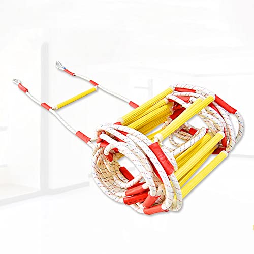 Seil Treppe, Notleiter, Feuerleiter, schwer entflammbar, Sicherheitsseilleiter mit Hufeisen for schnellen Ausfahren, 10 m(45M) von SDGBCXD
