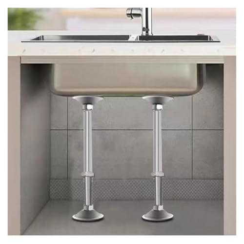 Spülenschrankbeine, 2 Pcs Unter Waschbecken Halterung AdjustableTelescopic Unterstützung LegsStainless Stahl Pole Küche(Height 51 66cm) von SDGBCXD