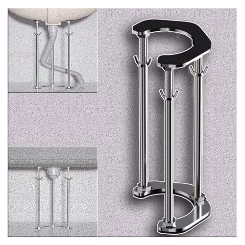 Spülenschrankbeine, Badezimmer Waschbecken Unter Unterstützung Beine Einstellbare Edelstahl Stange Reparatur Kit for Schrank Küche(Height 18 28cm (7" 11")) von SDGBCXD