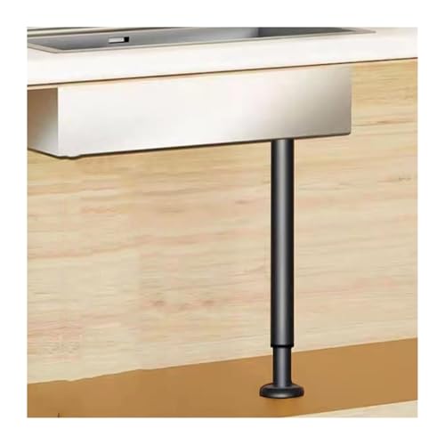 Spülenschrankbeine, Edelstahl Teleskop Stahl Unterstützung PolesInstallation Und Reparatur Kit Jack for Küche Bad Schrank(Black,Height 42 76cm) von SDGBCXD