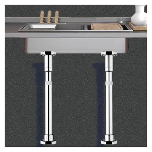Spülenschrankbeine, Einstellbare Unterbau Waschbecken HalterungBohrer Freies Hand Unterstützung Pole Möbel Bein for Küche Bad Schrank(H 50 80cm/20" 32") von SDGBCXD