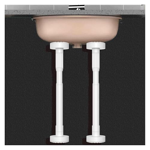 Spülenschrankbeine, Küchenspüle Beine AdjustableTelescopic Badezimmer Becken Unterstützung Pole Edelstahl for Möbel Schrank(Wit,H 35 50cm(14" 20")) von SDGBCXD