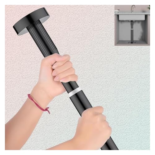 Spülenschrankbeine, Unterbau-Spülenbeine, verstellbar, Edelstahl, Teleskop-Stützstange, Bohrer, Freihand-Spülenhalterungen, Jack(Black,Height 35 50cm) von SDGBCXD