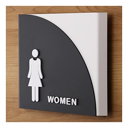 Toiletten-Identifikationsschild, Acryl-Toilettenschilder for Männer und Frauen, erhabene Symbole, Badezimmer-Türschilder(A) von SDGBCXD