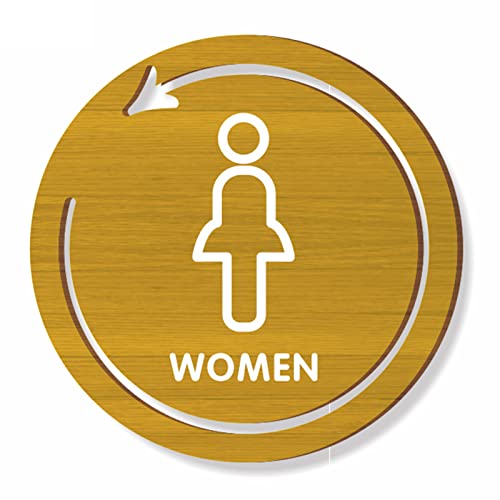 Toilettenschilder for Männer und Frauen, erhabene 3D-Symbole aus Acryl, runde Badezimmertürschilder (22,9 cm)(C) von SDGBCXD