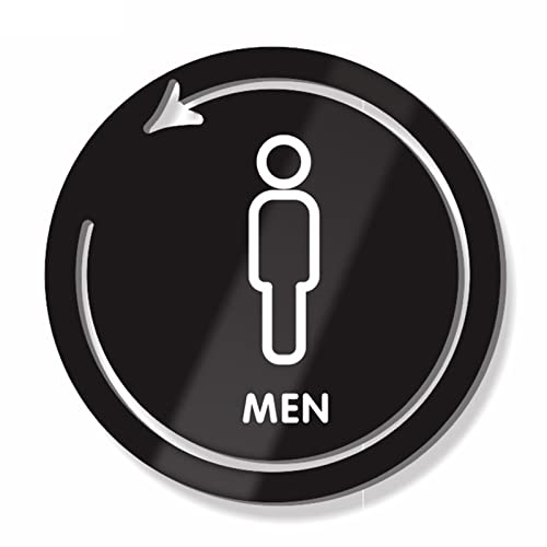 Toilettenschilder for Männer und Frauen, erhabene 3D-Symbole aus Acryl, runde Badezimmertürschilder (22,9 cm)(E) von SDGBCXD
