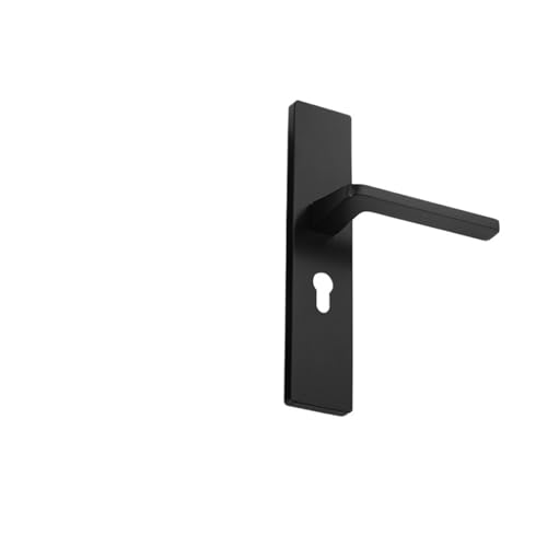 Türschlösser, Einfaches, leises Plattenschloss aus Zinklegierung for Innentüren aus Holz, verdicktes einteiliges Schlafzimmertürschloss for den Haushalt(Matte Black) von SDGBCXD