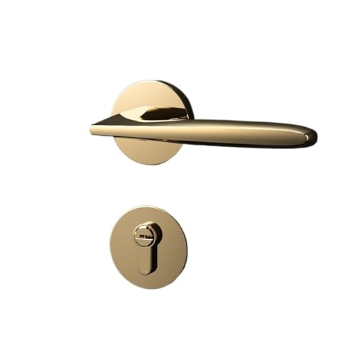 Türschlösser, Einfaches Innenschlafzimmer-Türschloss-Set Badezimmer Golden Lock(Without key) von SDGBCXD