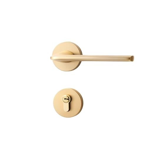 Türschlösser, Gold Innen Schlafzimmer Türschloss Stille Holz Türschloss Split Matte Gebürstet Gold Zimmer Türschloss von SDGBCXD