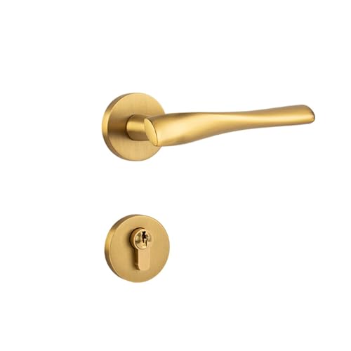 Türschlösser, Messing Split Türschloss Messing Schlafzimmer Holz Türschloss Leise Innen Türschloss Türgriff(Brass) von SDGBCXD