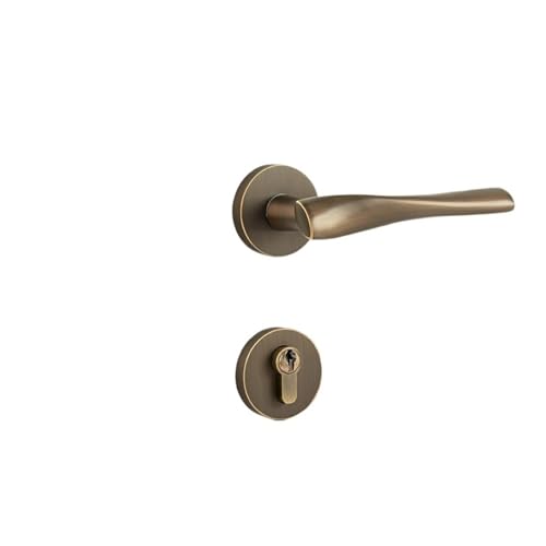 Türschlösser, Messing Split Türschloss Messing Schlafzimmer Holz Türschloss Leise Innen Türschloss Türgriff(Bronze) von SDGBCXD