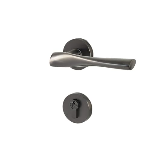 Türschlösser, Messing Split Türschloss Messing Schlafzimmer Holz Türschloss Leise Innen Türschloss Türgriff(Grey) von SDGBCXD