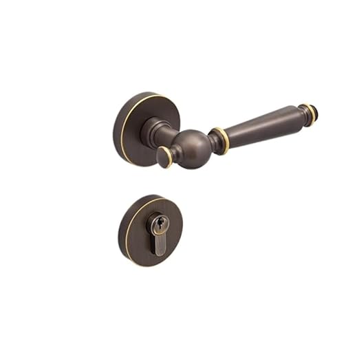 Türschlösser, Reines Kupfer Amerikanischen Schlafzimmer Türschloss Messing Innen Stille Zimmer Türschloss Französisch Gold Doppel Tür Griff Holz Tür schloss(Bronze) von SDGBCXD