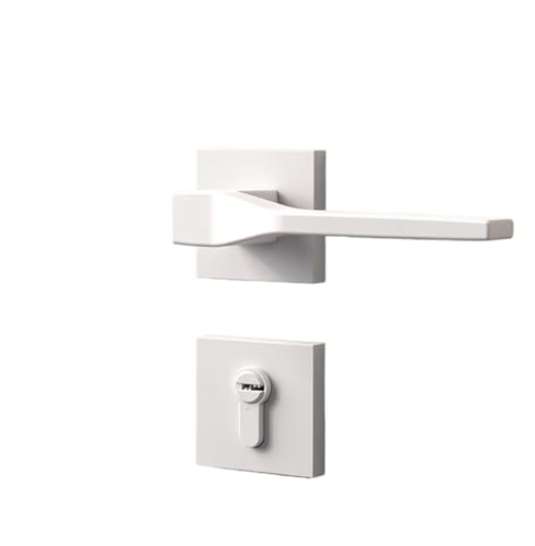 Türschlösser, Türschloss aus Holz for den Innenbereich, Schlafzimmer, Weiß, geteilt, anpassbar, Türstärke 35–50 mm(With key) von SDGBCXD