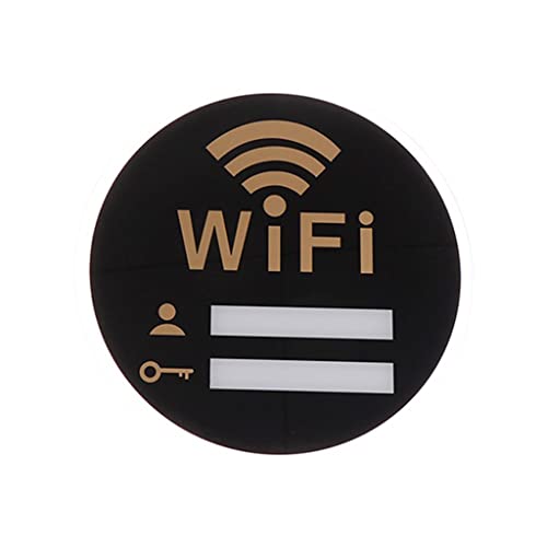 WiFi-Schild, 1 stücke WiFi Signage Runde WiFi Zeichen Spiegel Wand Handschrift Aufkleber Wiederbeschreibbare Konto Und Passwort, for Öffentlichen Shop von SDGBCXD