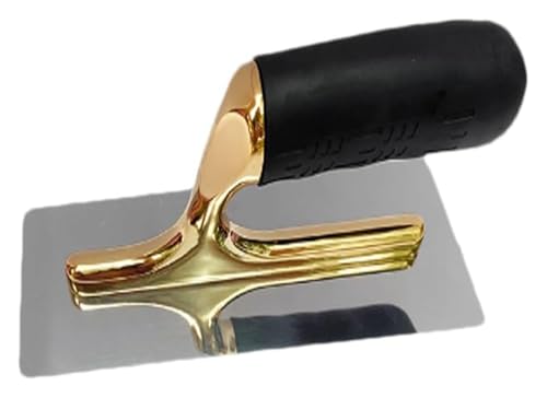 Zementkelle, 9"X4" Griffwerkzeug-Veredelung for Zement, vergoldeter/versilberter Edelstahl, leichte Legierungsmontage, weicher Gummi(Gold,A) von SDGBCXD