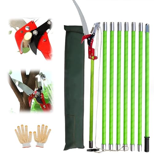 hohe Astsäge， Baum-Stange-Entaster, 2 m, Stangen-Entaster mit Verlängerungsstange, manueller Astschere mit Tragetasche(2m+scissor) von SDGBCXD