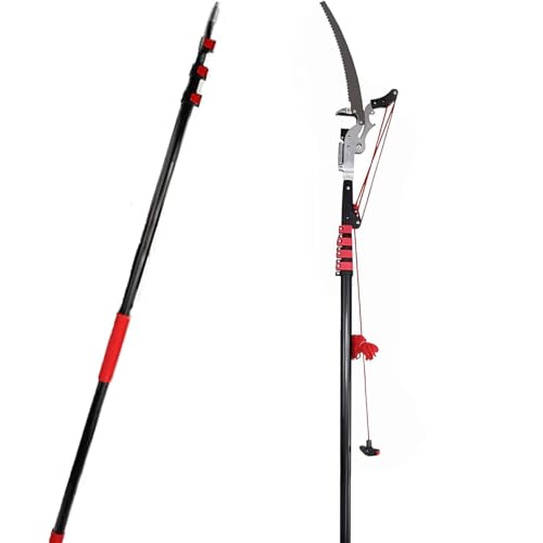 hohe Astsäge， Professionelle Teleskop-Baumschere mit SK5-Schneidklinge, Astschere mit Hochentaster, 2-in-1-Gartenwerkzeug(18ft/5.4m,24ft/7.2m) von SDGBCXD