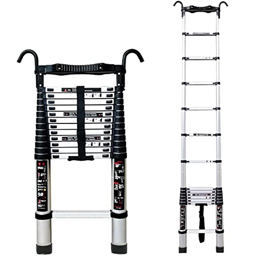 teleskopische leiter ， Ausziehbare Mehrzweckleiter 8 m/ 7 m/ 6 m/ 5 m/ 4 m/ 3 m/ 2 m/ 1 m Teleskopleiter mit abnehmbarem Haken(2.4m/7.9ft) von SDGBCXD