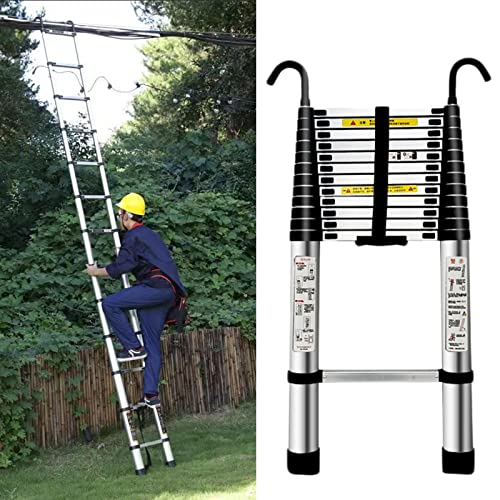 teleskopische leiter ， Klappbare 3,8 m 6,2 m 4,5 m 8 m 7 m, Aluminium-Teleskopleiter mit Dachhaken und Füßen(2.1m/6.8ft) von SDGBCXD