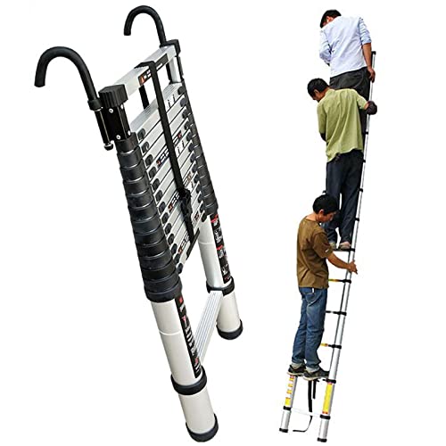 teleskopische leiter ， Mehrzweck-Ausziehleiter 8 m 6 m 5 m 3,8 m 3,2 m Ausziehbare Leitern Teleskop, Aluminium-Teleskopleiter mit Haken(4.4m/14.4ft) von SDGBCXD