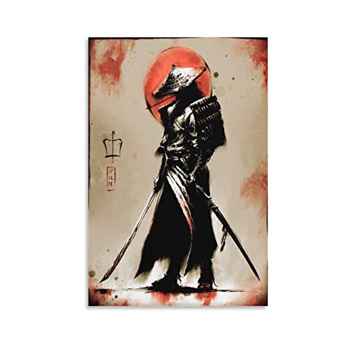SDGSG Japanisches Samurai-Ninja-Ölgemälde, Leinwand, Kunst, Poster und Wandkunst, Bilddruck, modernes Familien-Schlafzimmer, Dekoration, Poster, 40 x 60 cm von SDGSG