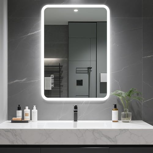 SDHYL Badspiegel Mit LED Beleuchtung 100x70cm,Badezimmerspiegel mit Touch Dimmbar, LED-Spiegel Beschlagfrei Wandschalter, Vertikal/Horizontal Montage,runden Ecken, mit Entnebelung&Bluetooth SDHYL Badspiegel Mit LED Beleuchtung 100x70cm,Badezimmerspiegel mit Touch Dimmbar, LED-Spiegel Beschlagfrei Wandschalter, Vertikal/Horizontal Montage,runden Ecken, mit Entnebelung&Bluetooth von SDHYL