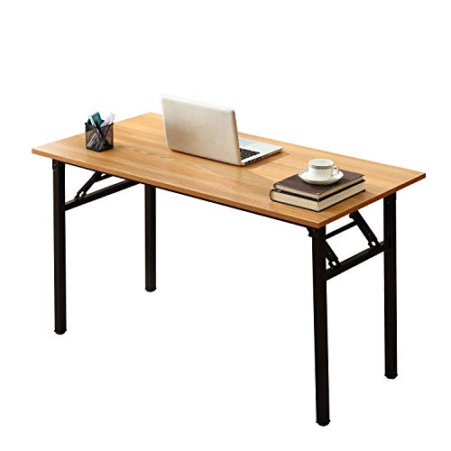 SDHYL Klapptisch, Computertisch, Schreibtisch, Bürotisch, Home-Office-Tisch, Faltbarer Schreibtisch für Home-Office, kleine Räume (Teak/Schwarz, 100_x_60cm) von SDHYL