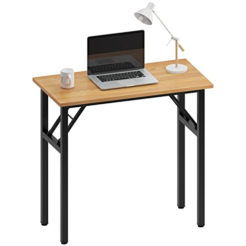 SDHYL Klapptisch, Computertisch, Schreibtisch, Bürotisch, Home-Office-Tisch, Faltbarer Schreibtisch für Home-Office, kleine Räume (Teak/Schwarz, 80_x_40cm) von SDHYL