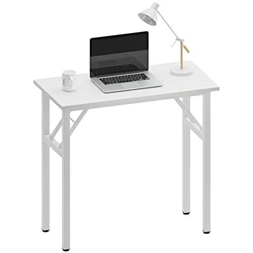 SDHYL Klapptisch, Computertisch, Schreibtisch, Bürotisch, Home-Office-Tisch, Faltbarer Schreibtisch für Home-Office, kleine Räume (Weiß, 80_x_40cm) von SDHYL