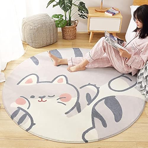 Kinderteppich Rund Waschbare fürs Babyzimmer Kleinkinderzimmer Wohnzimmer Schlafzimmer Bereich Teppich Groß Kinderteppiche Runden Teppiche Flauschige Matte Kinder Schutzmatten Kindermatte 100 CM von SDINAZ