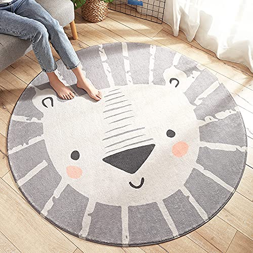 Kinderteppich Rund Waschbare fürs Babyzimmer Kleinkinderzimmer Wohnzimmer Schlafzimmer Bereich Teppich Groß Kinderteppiche Runden Teppiche Flauschige Matte Kinder Schutzmatten Kindermatte 100 CM von SDINAZ