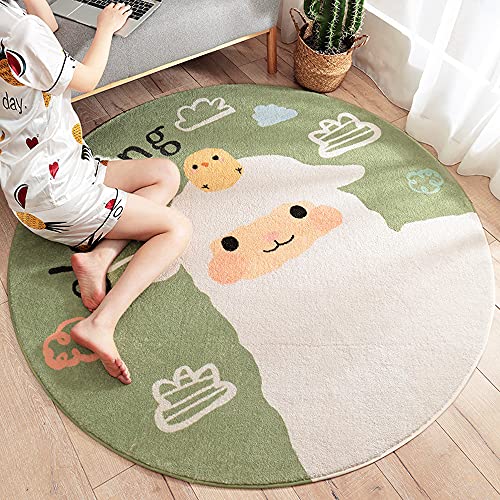 Kinderteppich Rund Waschbare fürs Babyzimmer Kleinkinderzimmer Wohnzimmer Schlafzimmer Bereich Teppich Groß Kinderteppiche Runden Teppiche Flauschige Matte Kinder Schutzmatten Kindermatte 120 CM von SDINAZ