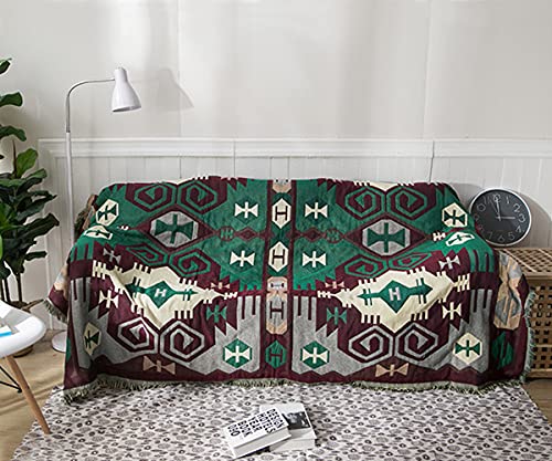 SDINAZ Sofadecke Dekorative Decke Kuscheldecke Bettwurf DeckeBettdecke Stuhldecke Sofa Bezug Sofaüberwürfe Waschbar Überwürfe Reisedecke mit Quaste Geometrie Muster 130 cm x 180 cm von SDINAZ